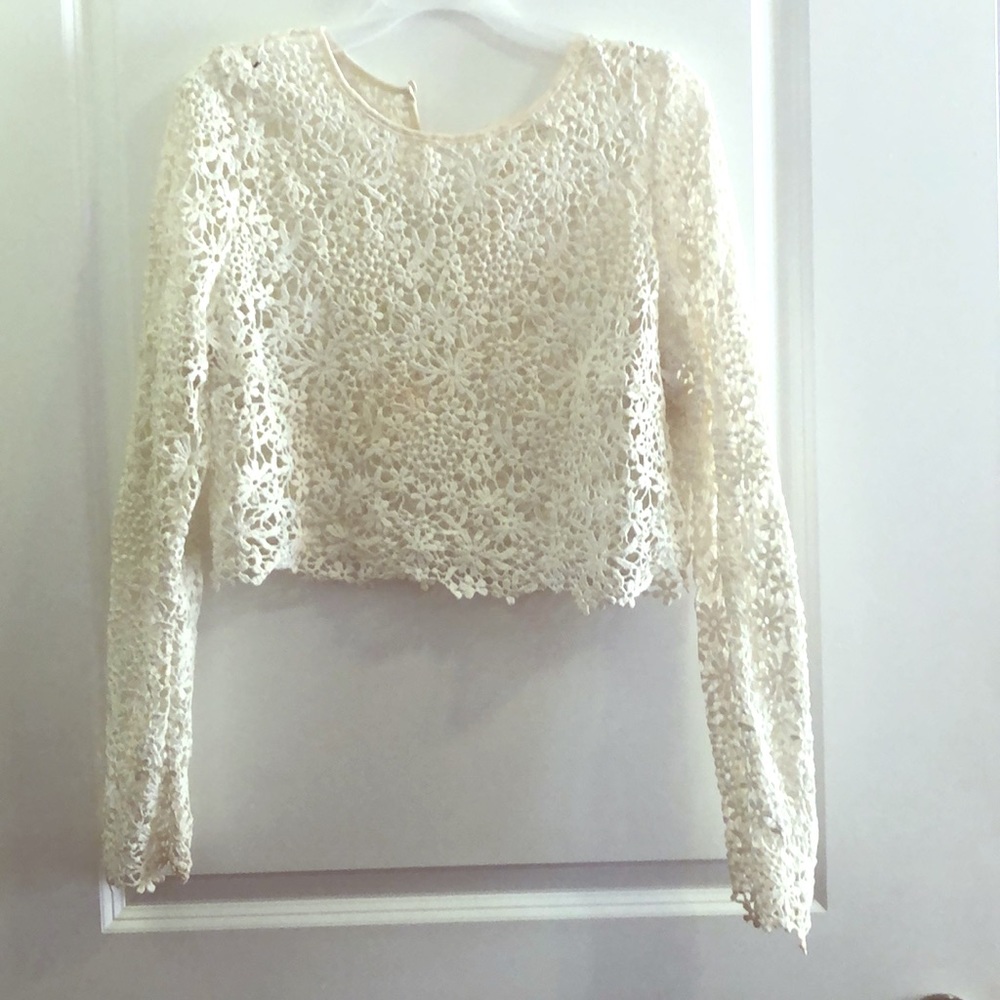 Long sleeve Ivory Lace Top